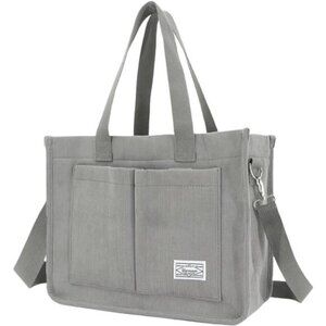 Tote Bag with Pockets, Grey